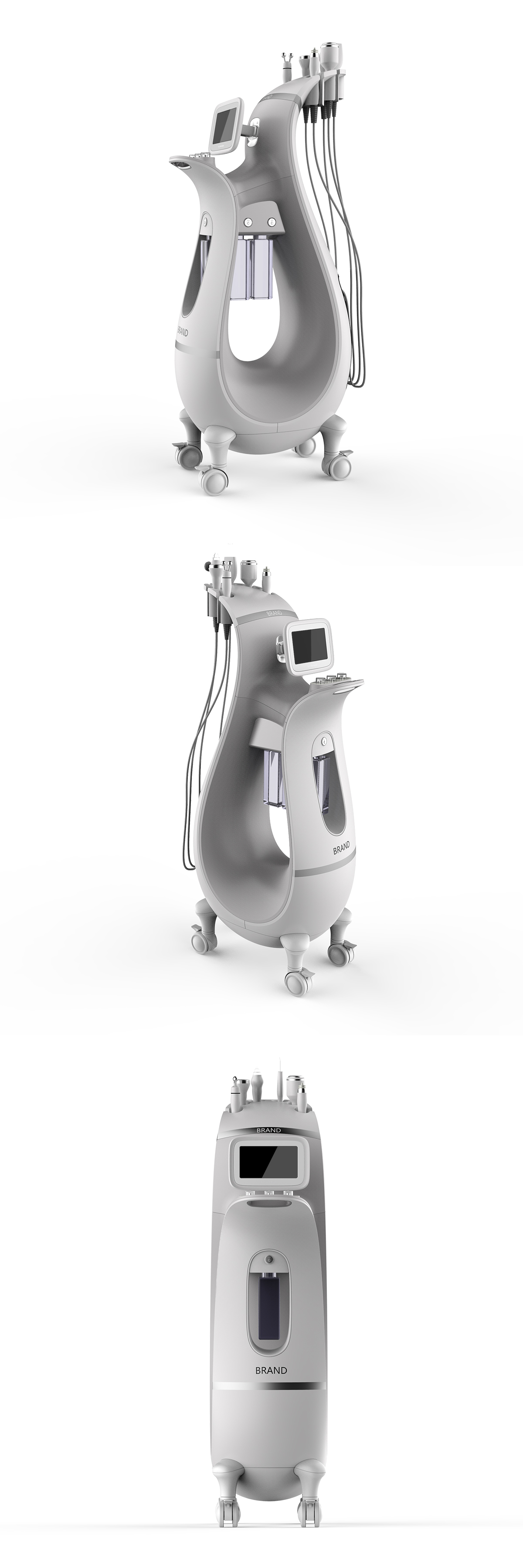 氫氧大氣泡美容臺車設(shè)計，美容儀器設(shè)計，美容產(chǎn)品設(shè)計，美容臺車設(shè)計